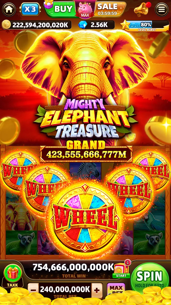 Mega 777 jackpot win celebration on a Vegas slot machine