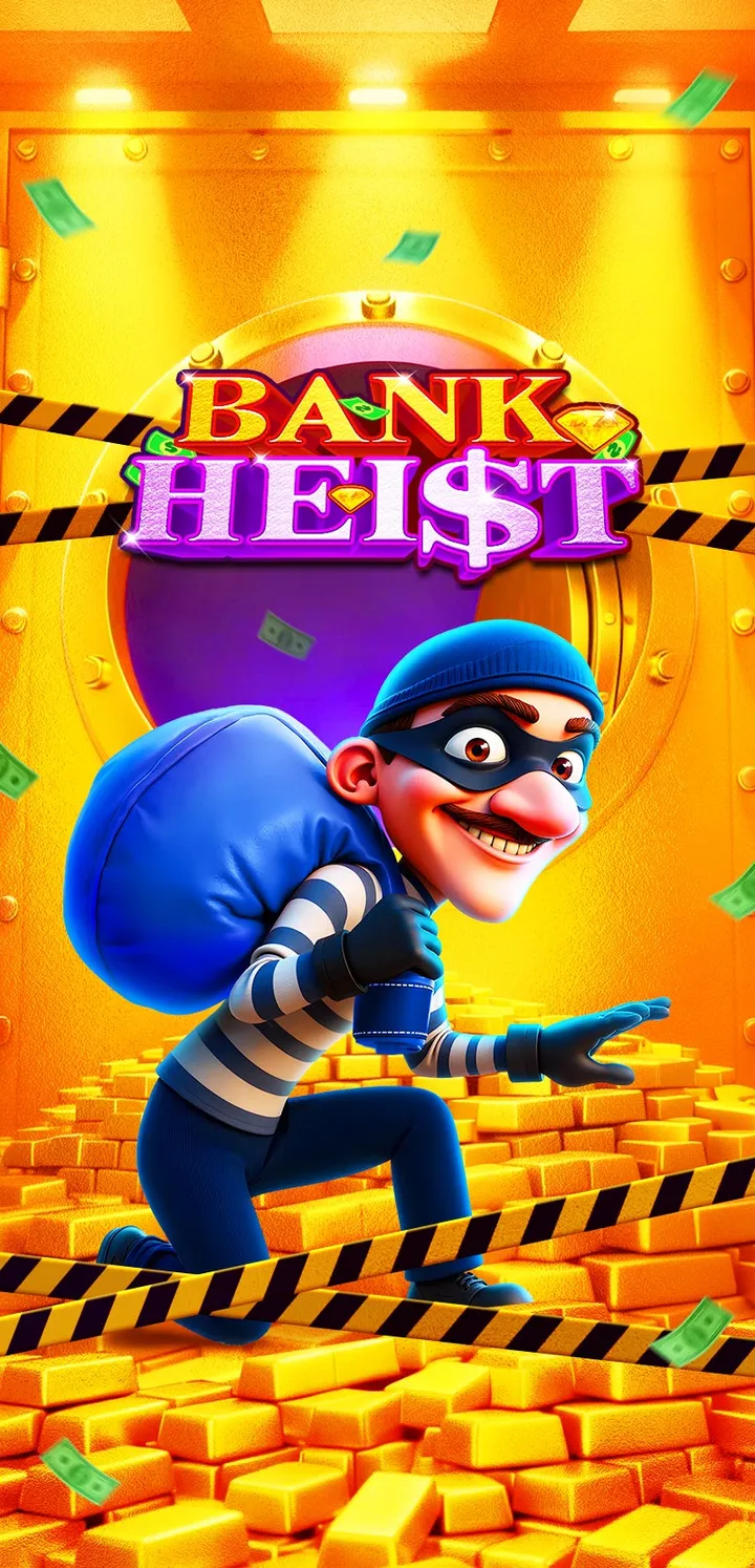 Bank Heist — crime-themed free Vegas slot machine with vault doors and mega loot jackpots