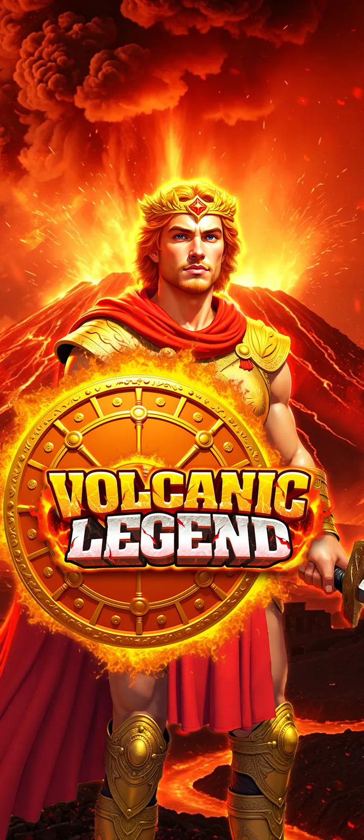 Volcanic Legend — Pompeii-themed free Vegas slot machine with erupting lava and golden treasures